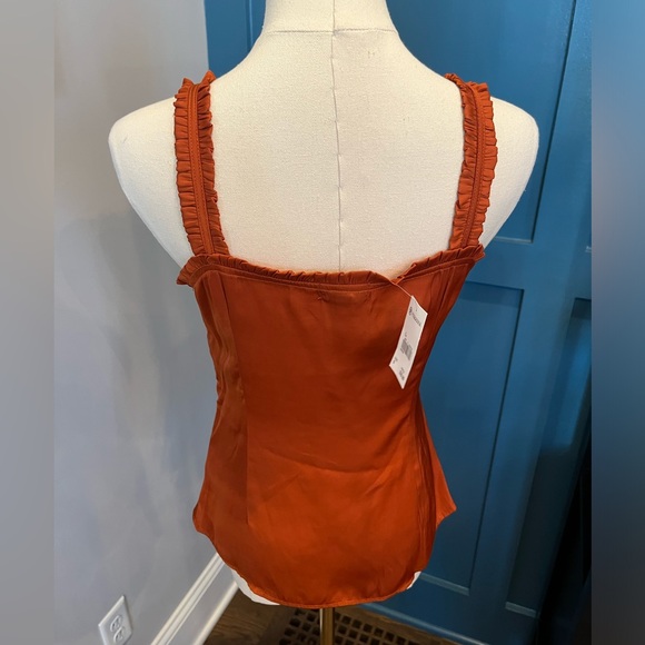 Terracotta satin tank top. Never worn. - Picture 3 of 4